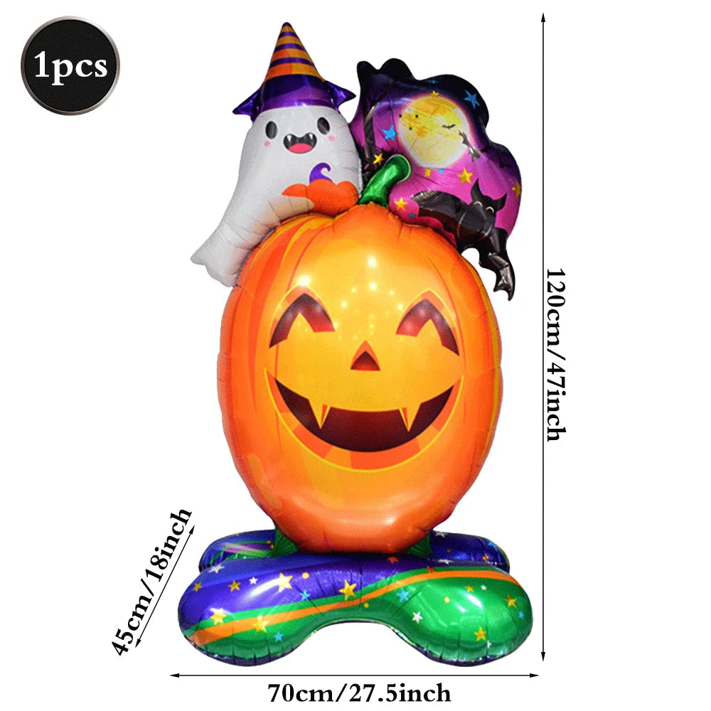 Halloween Decoration Balloons Large Witch Ghost Grim Reaper Tombstone Pumpkin Inflatable Foil Balloon Halloween Party Supplies
