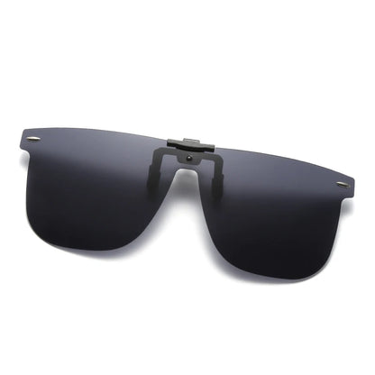 HOOLDW Men Polarized Photochromic Flip Up Clip on Sunglasses Fishing Driving Anti Glare Night Vision Glasses UV400 Women Eyewear