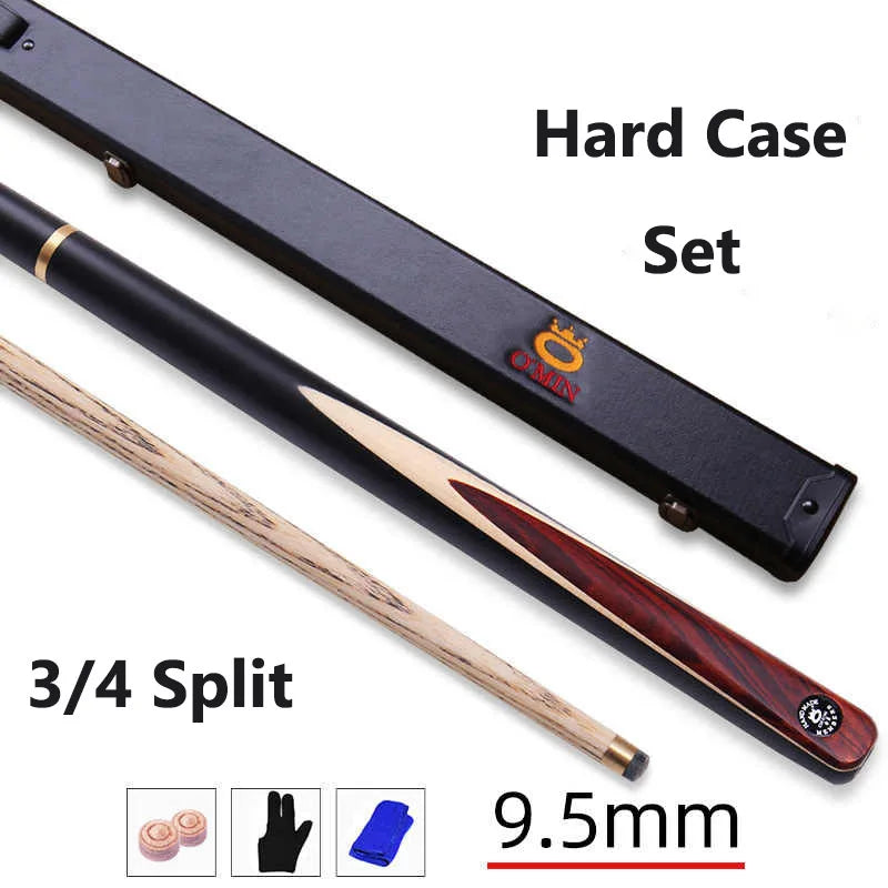 New Arrival OMIN Snooker Cue Stick Cobras 9.5mm/10mm/11.5mm Tip Size Ash Shaft Ebony Wood Handle With Snooker Cue Case Set