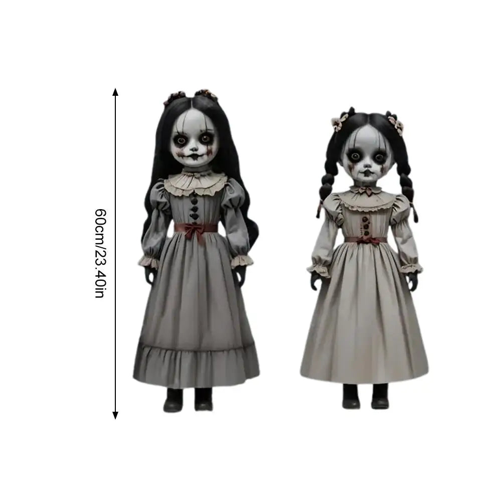 2D Flat Halloween Ghost Doll Ground Decoration Scary Doll Ground Plug-In Board Large Swing Ghost Decoration Horror Prop Plug In