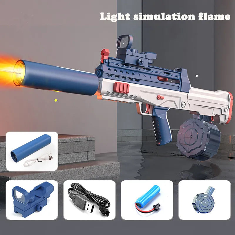 Automatic Electric Water Gun Toy Summer Induction Water Absorbing High Pressure Water Gun Beach Outdoor Water Rifle Fight Toys