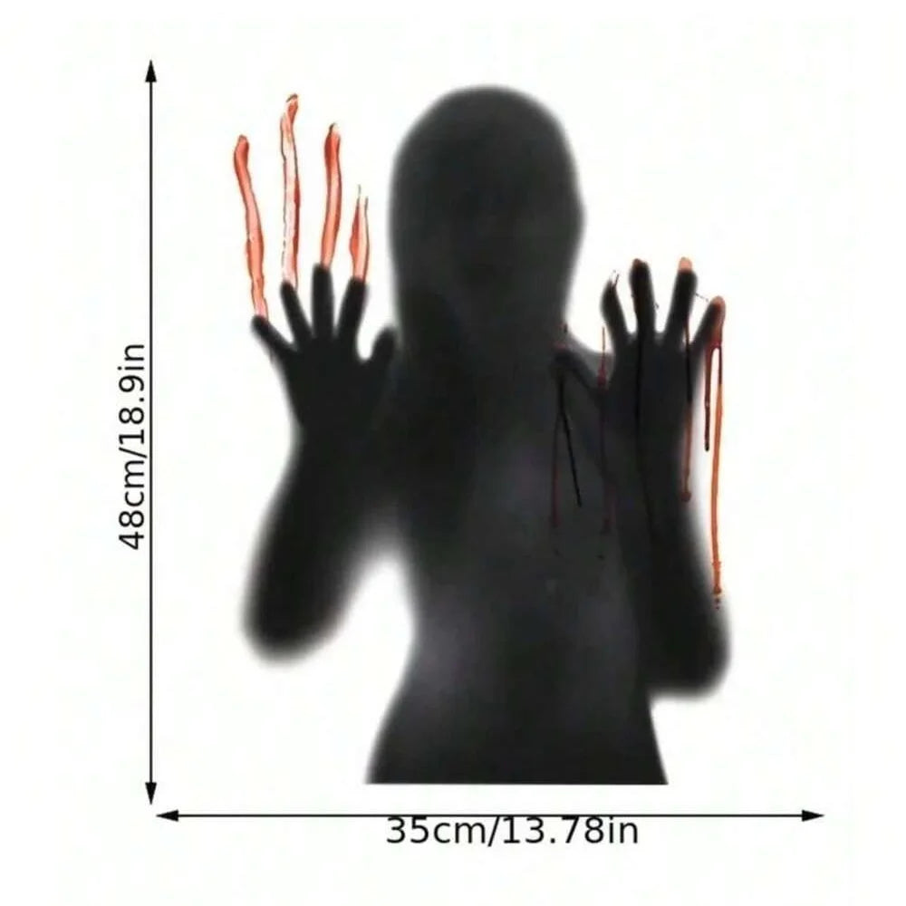 1pc Halloween Horror Female Ghost Blood Hand Wall Stickers for Halloween Party Glass Window DIY Backdrop Decorative Wall Sticker