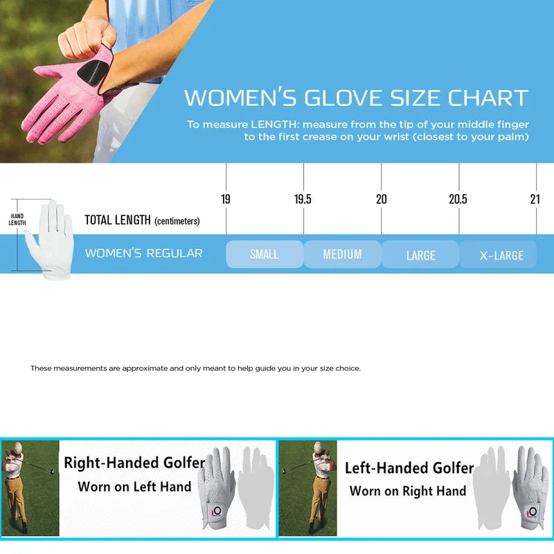 2 Pcs Cabretta Leather Golf Gloves Women With Bling Ball Marker Extra Grip Left Right Hand Pink Fit Ladies Girls Golfer