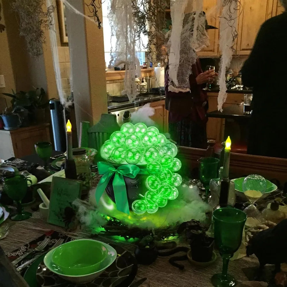 Halloween Decorations Indoor-Green Light Bubble Witch Cauldron Diy,plastic Cauldron Pot, Black Witches Cauldron,halloween Kitch