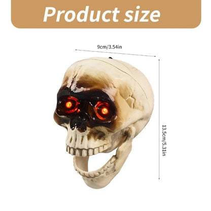 Talking Skull Ornament With Light and Sound Halloween Themed Party Accessory
