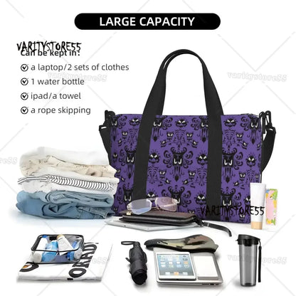 Custom Haunted Mansion Groceries Shopping Tote Bags Women Big Capacity Halloween Ghost Happy Haunts Gym Beach Travel Bags