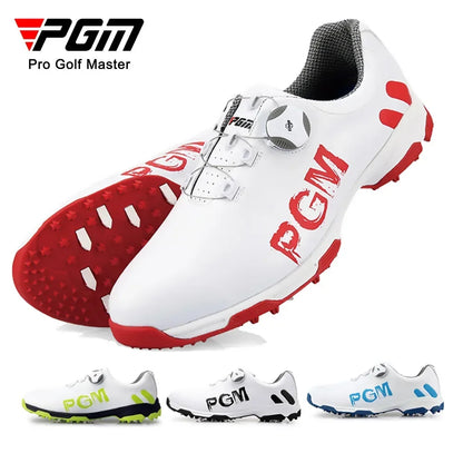 PGM Golf Men's Shoe Rotating Lace Waterproof, Breathable, Non Slip Sports Shoe