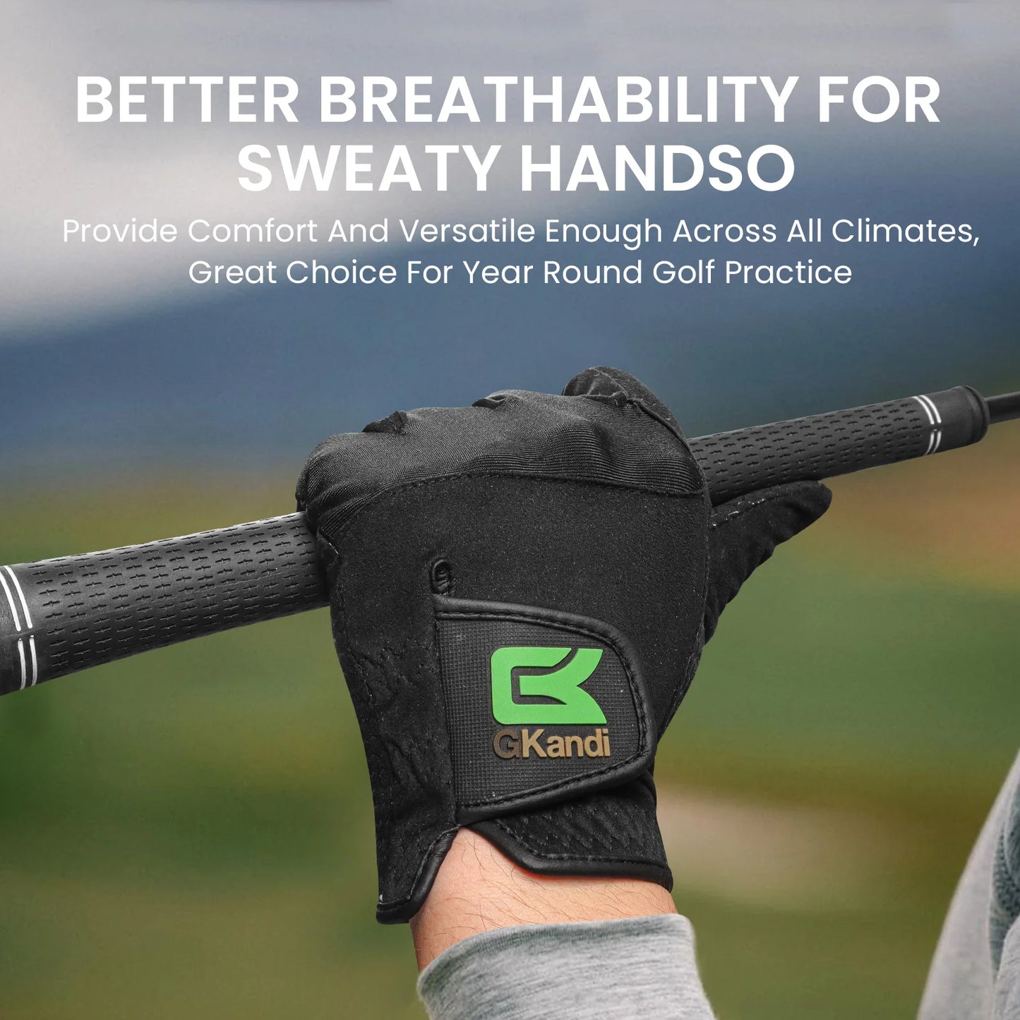Golf Gloves Men All Weather Anti-Slip Value 2 Pack, Men's Golf Gloves Rain Grip Flexible Durable Left Hand Right