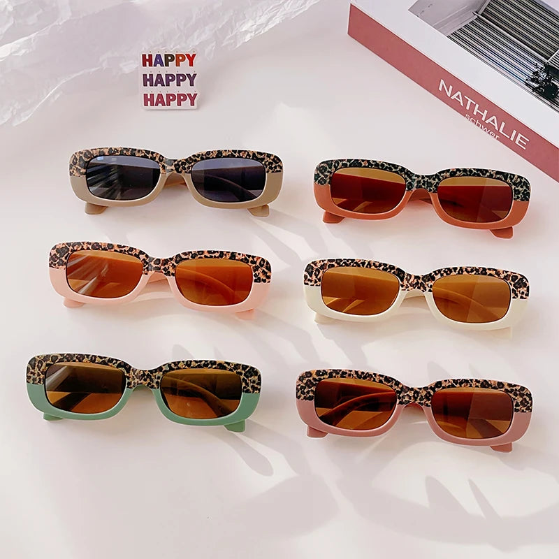 Children Cute Vintage Frosted Rectangle UV400 Sunglasses Outdoor Girls Boys Sweet Sunglasses Protection Classic Kids Sunglasses