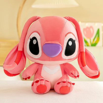 30cm Blue Pink Love Stitch Plush Toys Cartoon Lilo Stitch Doll Angel Plush Toy Cute Anime Soft Stuffed Children's Birthday Gift