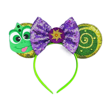 2024 New Design Pattern Mickey Mouse Ears Hairband Sequin Bows Girl Adult Kids Halloween Party Cosplay Hair Accessories