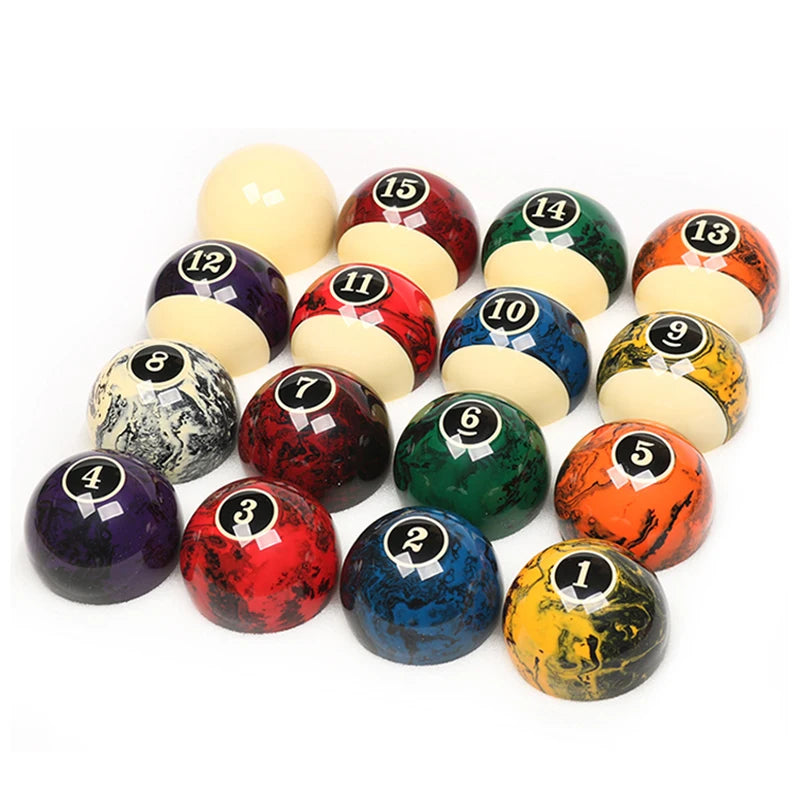 5.72cm Marble Texture Billiard Balls Set, 16pcs Resin Pool Table Balls, Standard International 2.25" Balls for Game Rooms Clubs