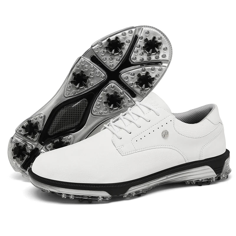 Golf Shoes for Men 2024 New White Professional Waterproof Non-Slip Spikeless Outdoor Leisure Walking Training Golfer Sneakers