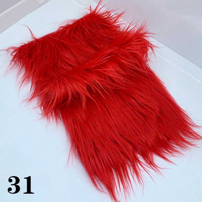 25x45cm Long Hair Faux Fur Fabric for DIY Dolls Hair Beard Craft Making Material Patchwork Garment Sewing Accessories