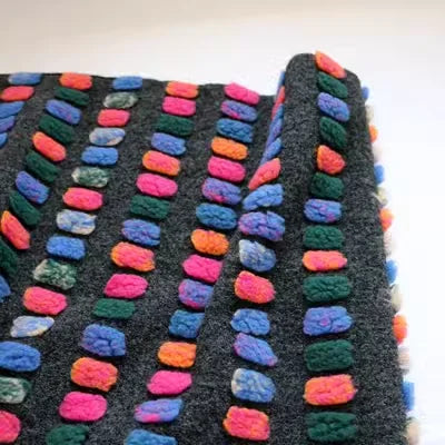 1yard Fluffy Wool Knitted Jacquard Plush Faux Fur Fabric,Clothing Floor Mat Carpet Plush Cloth Fabric Fur Fabric for Patchwork