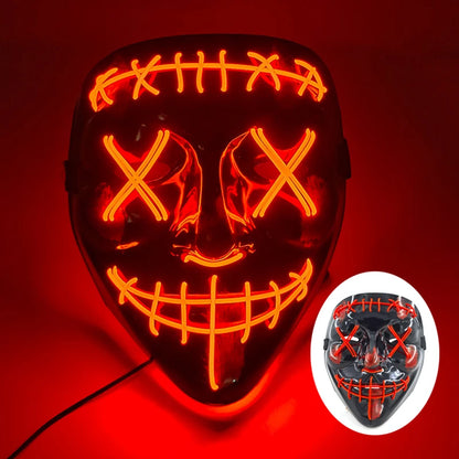 New Arrival Halloween Mask Horror Venom  LED Luminous Mask Cosplay Costume Makeup Prom Party