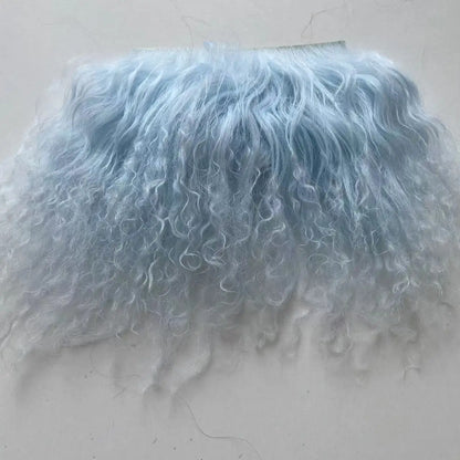 High Quality Sheepskin Wool Lamb Fur Pelt Hair Row Curly Hair Extensions SD Blyth Dolls Wigs Hair Wefts Accessories