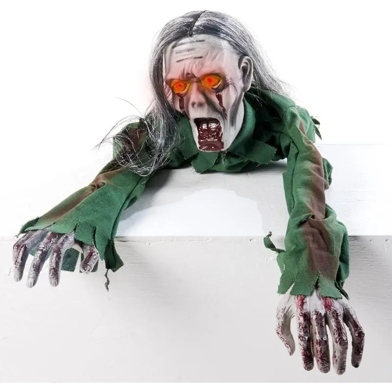 Crawling Ghost Electric Scary Crawling Spirit Horror Voice Control Bloody Ghost Zombie Props Haunted House Yard Halloween Decor