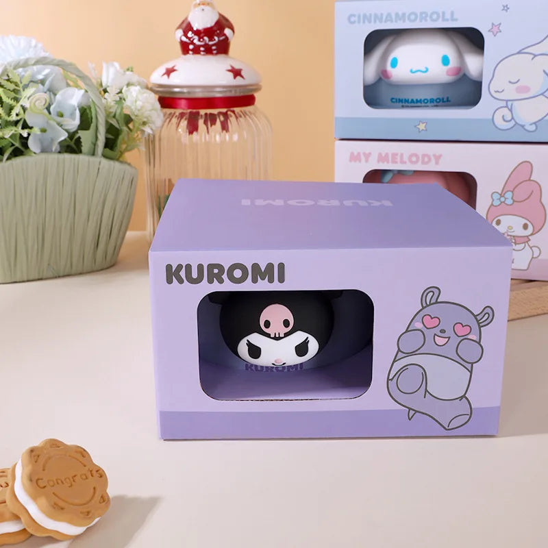 Sanrio Ceramic Mug My Melody Kuromi Cinnamoroll Anime Large Capacity Milk Cup With Spoon Mark Cup Lovers Coffee Cup Girl'S Gift