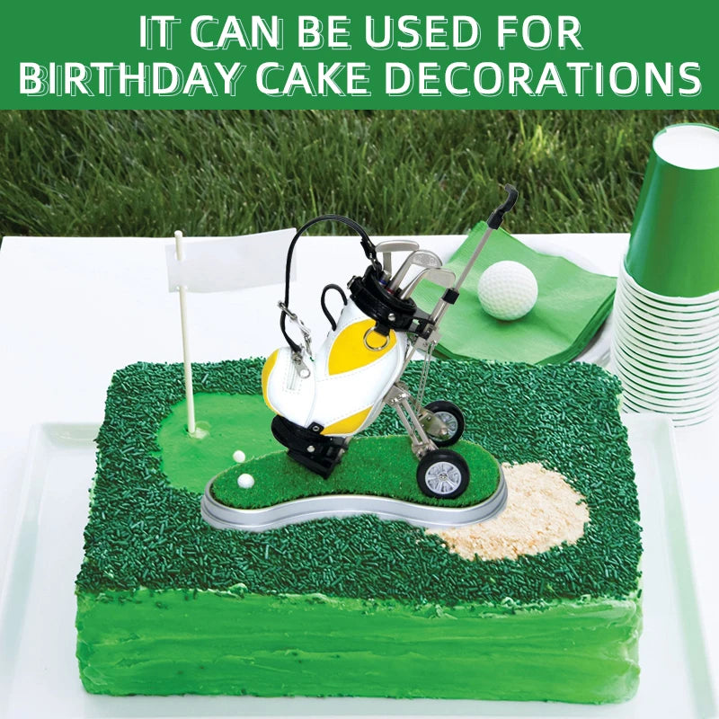 CRESTGOLF Golf Pens With Golf Bag Holder Novelty Gifts With 3 Pieces Aluminum Pen Golf Bag Pencil Holder Golf Souvenirs Gifts