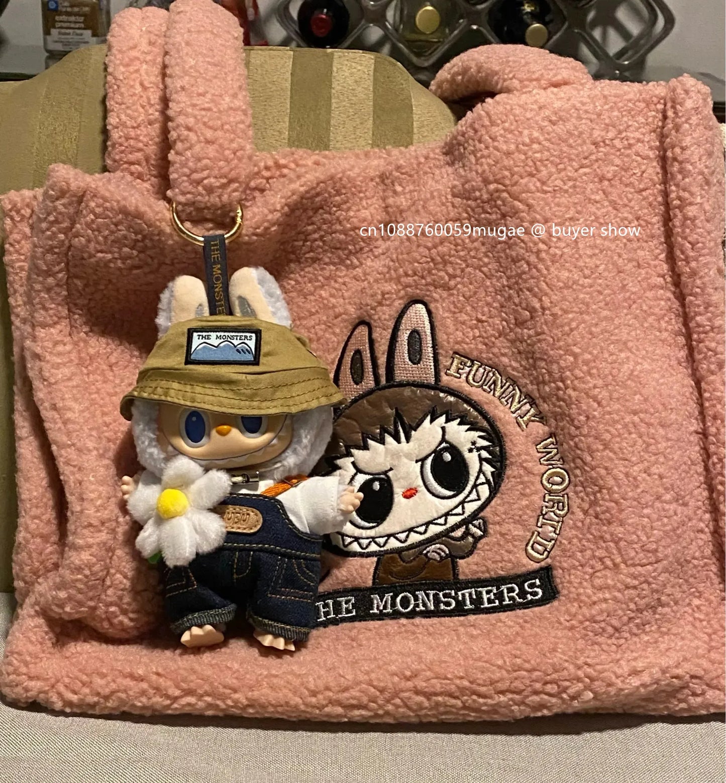 New Labubu Shoulder Bag Cartoon Large Capacity Handbag Plush Toy Bag Student Crossbody Bags the Monsters Outdoor Travel Use
