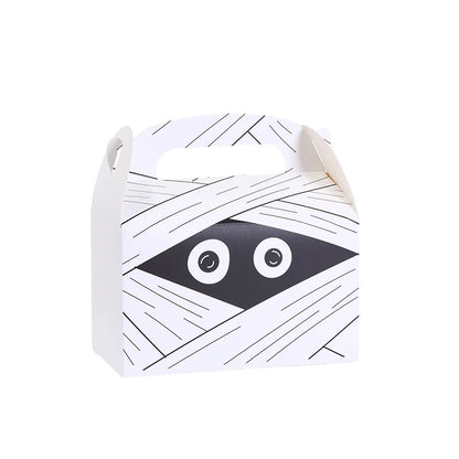 10/24pcs Halloween Treat Boxes Monster Pumpkin Cat Mummy Vampire Skull Paper Gift Box for Candy Cookie Party Favors
