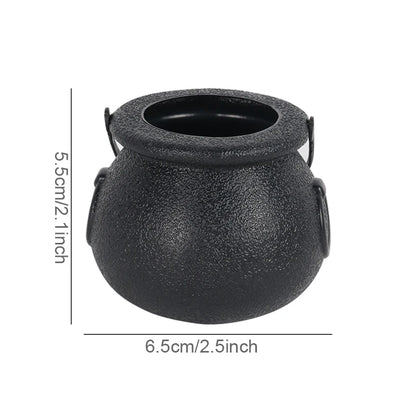 6/12pcs Mini Black Kettles Candy Box Witch Cauldron Pot Candy Bucket Holder Halloween Party Decoration  Trick or Treat KIds Gift
