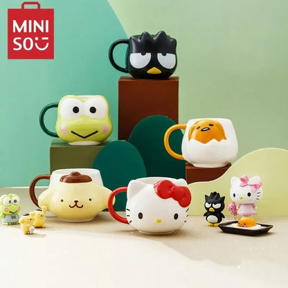 MINISO Sanrio Kuromi Creative Fun Embossed Mug Blanket Bear Yukui Dog Cute Soft Cute Shaped Ceramic Mugs