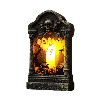 Halloween Headstone Light Halloween Party Decoration Lamp Decoration LED Graveyard Tombstone for Halloween Yards