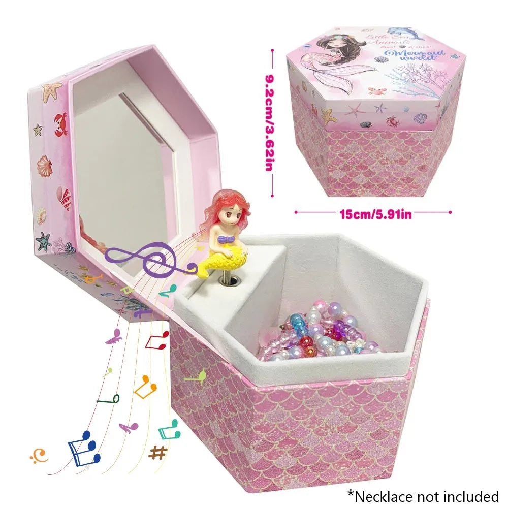Unicorn Music Box Girl's Jewelry Storage Box With Rotating Unicorn Ballet Bedroom Decoration Birthday Christmas Gifts for Kids