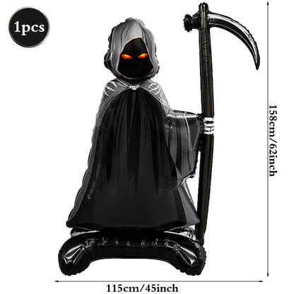 Halloween Decoration Balloons Large Witch Ghost Grim Reaper Tombstone Pumpkin Inflatable Foil Balloon Halloween Party Supplies