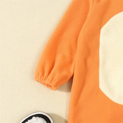 Cartoon Blue Orange Dog Costume for Toddler Baby Boys Girls Halloween Costume Hooded Ear Tail 1Piece Jumpsuit