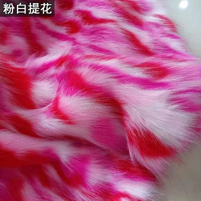 170*50cm High Grade Thicken Jacquard Fox Imitation Faux Fur Fabric,colorful Jacquard Fur Fabric for Patchwork