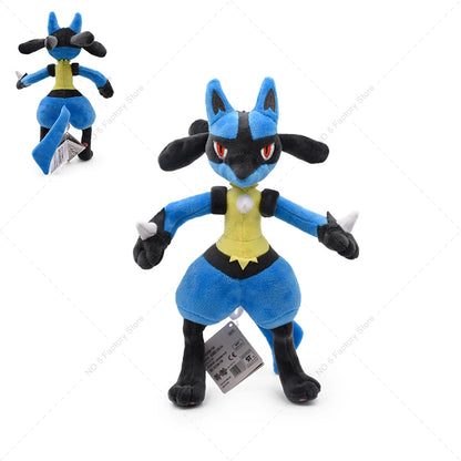 16-31cm Pokemon Standing Lucario Shiny Plush Doll Cute Mega Riolu Animal Stuffed Quality Peluche Toy Children Halloween Gifts