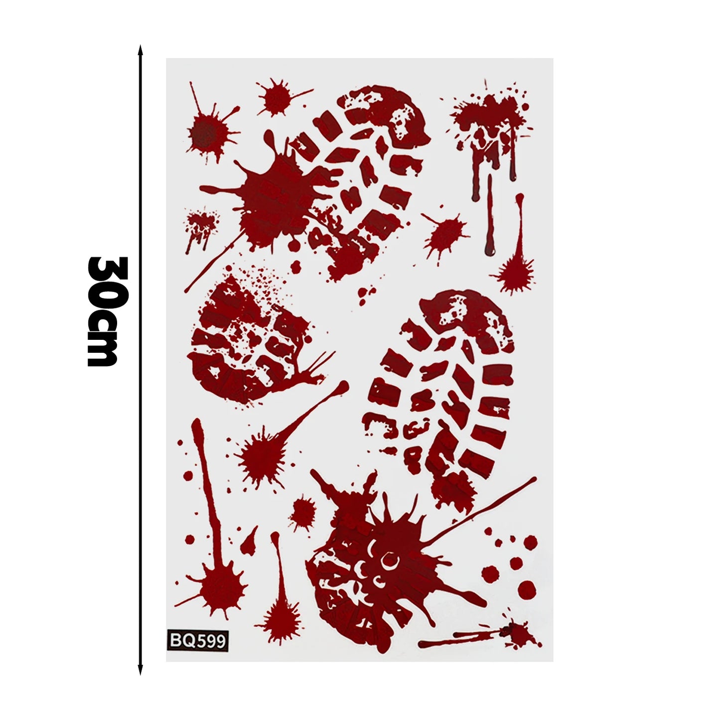 Halloween Decorations Window Stickers Reusable Bloody Handprint Footprint Horror Sticker Scary Realistic Tattoo Stickers Decors