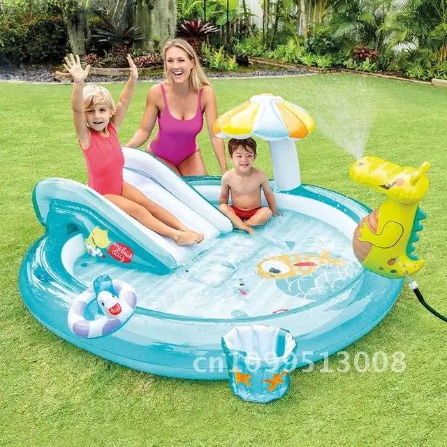 Swimming Children's Inflatable Big Pool Floats Slide Dinosaur Castle Pools Summer Play Piscina Water Toys Games Kids for Baby