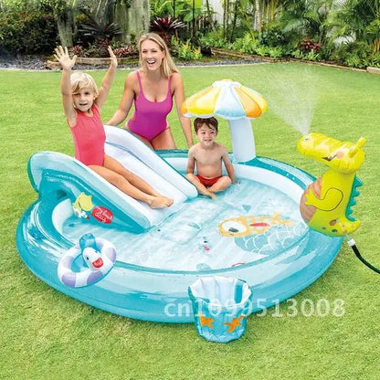 Swimming Children's Inflatable Big Pool Floats Slide Dinosaur Castle Pools Summer Play Piscina Water Toys Games Kids for Baby