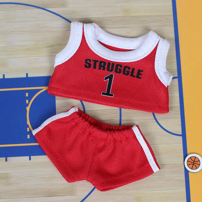 [Clothes Only] 17cm Labubu Baby Clothes, Vinyl Pendant Clothes, Basketball Jersey, Heart Macaron Labubu.