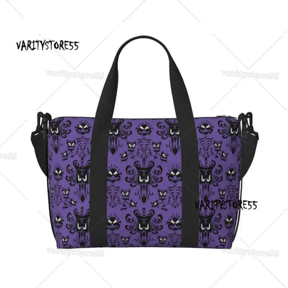 Custom Haunted Mansion Groceries Shopping Tote Bags Women Big Capacity Halloween Ghost Happy Haunts Gym Beach Travel Bags