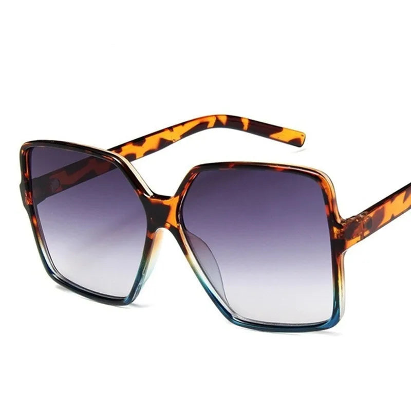 Women Oversized Square Sunglasses Gradient Plastic Brand Designer Female Sun Glasses UV400 Lentes De Sol Mujer Women Sunglasses