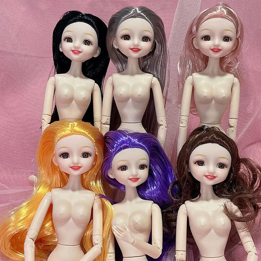 30cm Fashion Girls Princess Doll Barbi Doll 28 Joints Moveable Doll Model Smiley Doll Toy for Girls Gift
