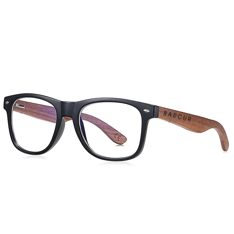 BARCUR High Quality Black Walnut Sunglasses Anti-Reflecti Men Women Mirror Sun Glasses Male UV400 Wooden Sunglass Shades Oculos