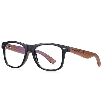 BARCUR High Quality Black Walnut Sunglasses Anti-Reflecti Men Women Mirror Sun Glasses Male UV400 Wooden Sunglass Shades Oculos
