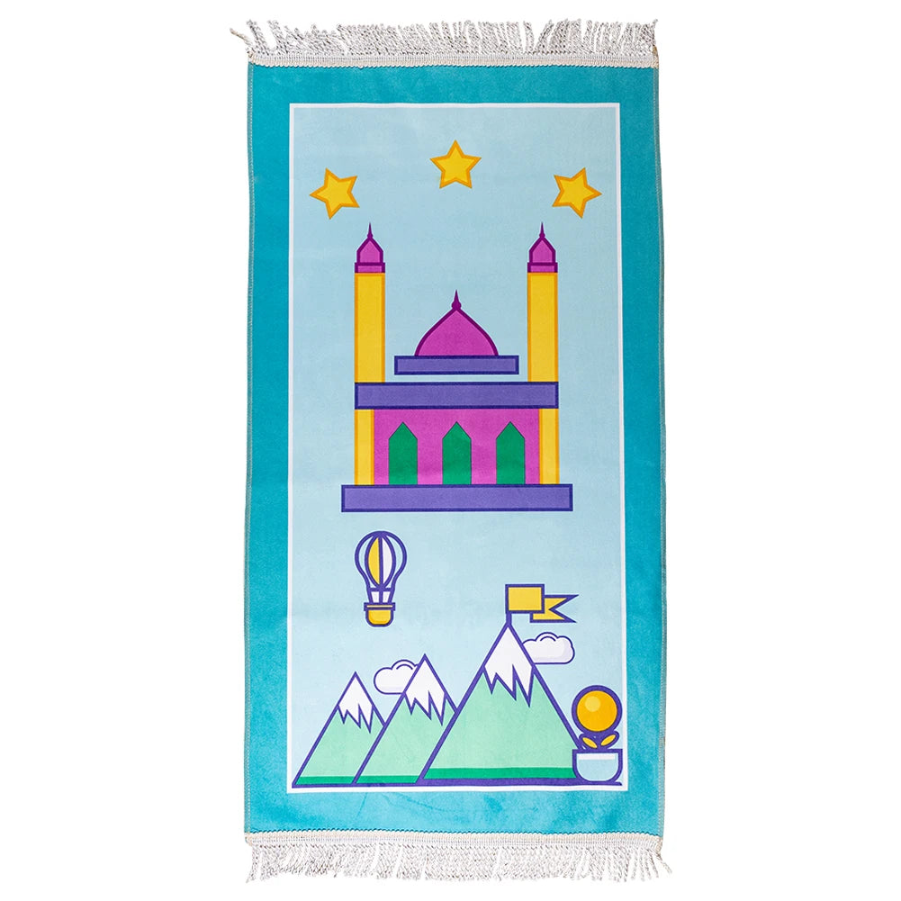 Muslim Kids Prayer Mat Islamic Soft Prayer Rug Islam Eid Gift Tapis De Priere