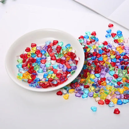 100PCS 10*4mm Heart Shape Acrylic Transparent Pawn Stone Chessman Game Pieces for Token Board Games Accessories