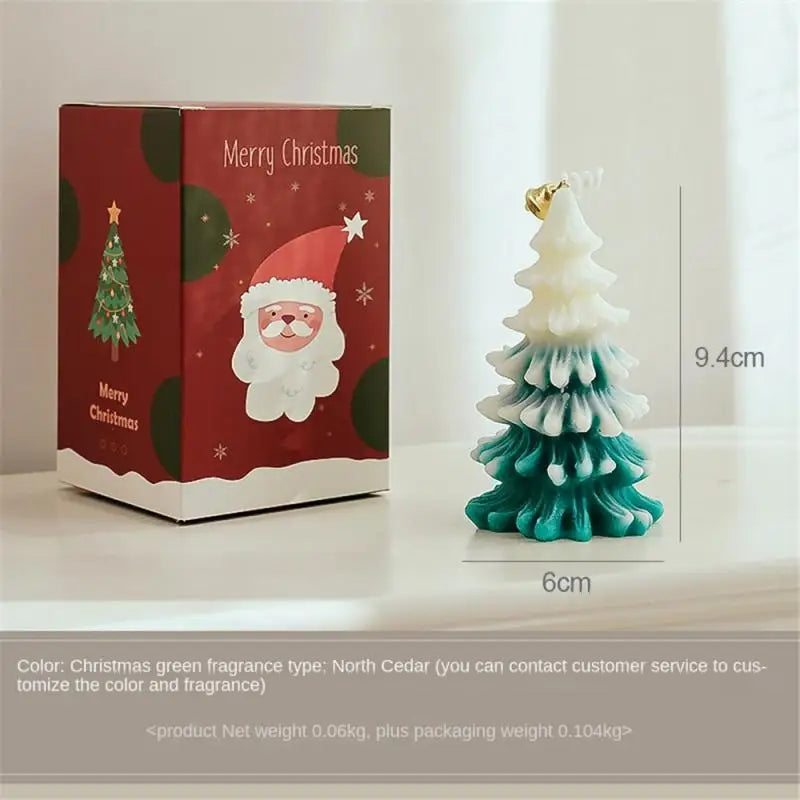 2025 Year Merry Christmas Candle Cute Xmas Tree Shaped Aromatherapy Scented Candle Desk Ornament for New Year Navidad Home Decor