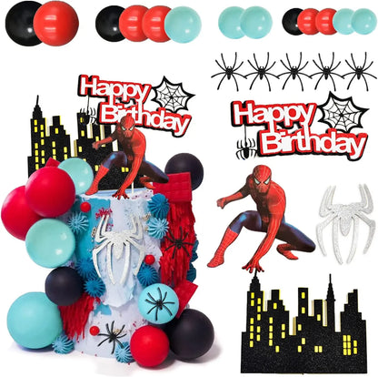 1set the Avengers Birthday Party Cake Topper Super Hero Spiderman Hulk Iron Man Cake Decoration for Kids Birthday Party Supplies