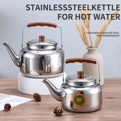 2l/3l/4l Kettle Tea Whistling Stainless Steel Teapot Stove Metal Coffee Pot Pot for Hotboiling Pots Gas Induction Home Camping