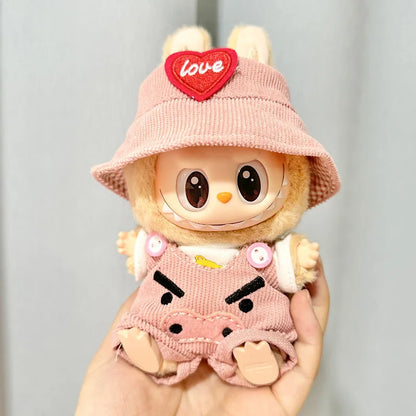 17cm Mini Plush Doll'S Clothes Outfit Accessories for Korea Kpop Exo Labubu I II Idol Dolls Sit Party Overalls Clothing Gift