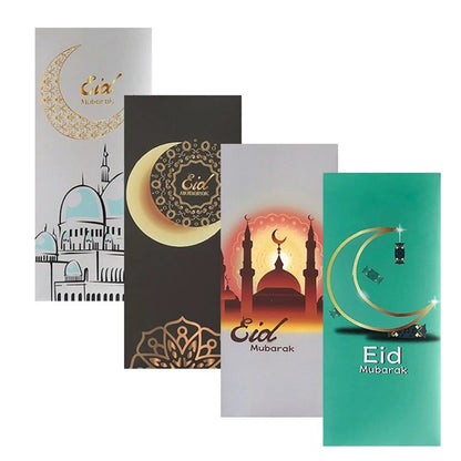 6Pcs/Set Eid Mubarak Cash Envelopes Money Cards Paper Bag 2024 Ramadan Mubarak Decoration Islamic Muslim Eid Al-Fitr Gift Favors